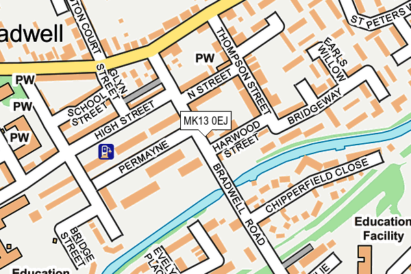MK13 0EJ map - OS OpenMap – Local (Ordnance Survey)