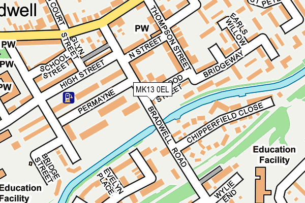 MK13 0EL map - OS OpenMap – Local (Ordnance Survey)