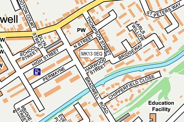 MK13 0EQ map - OS OpenMap – Local (Ordnance Survey)