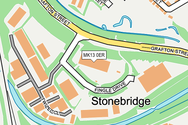 MK13 0ER map - OS OpenMap – Local (Ordnance Survey)