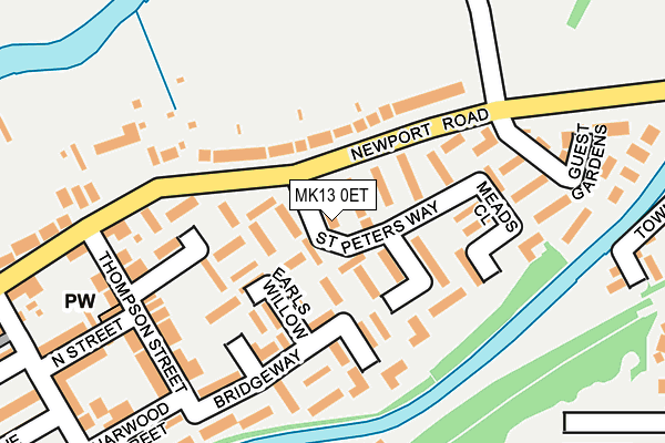 MK13 0ET map - OS OpenMap – Local (Ordnance Survey)