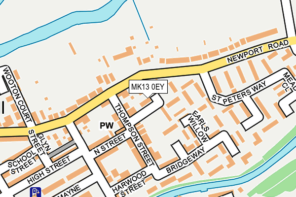 MK13 0EY map - OS OpenMap – Local (Ordnance Survey)