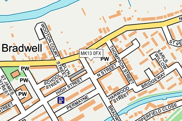 MK13 0FX map - OS OpenMap – Local (Ordnance Survey)