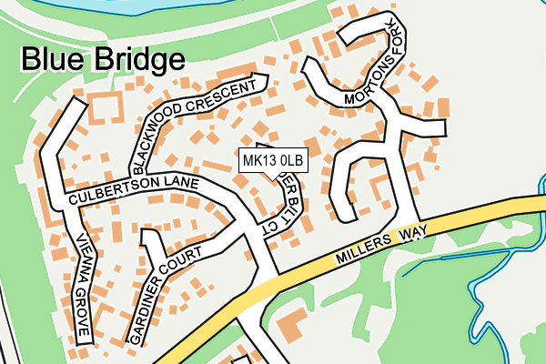 MK13 0LB map - OS OpenMap – Local (Ordnance Survey)