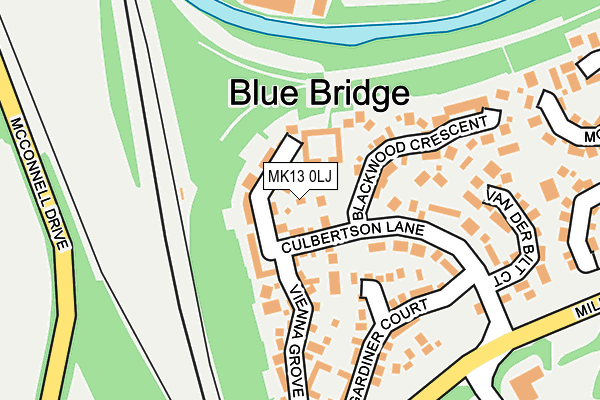 MK13 0LJ map - OS OpenMap – Local (Ordnance Survey)