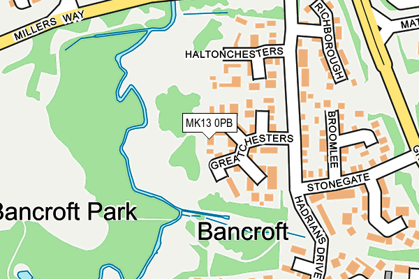 MK13 0PB map - OS OpenMap – Local (Ordnance Survey)