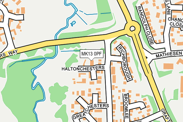 MK13 0PF map - OS OpenMap – Local (Ordnance Survey)