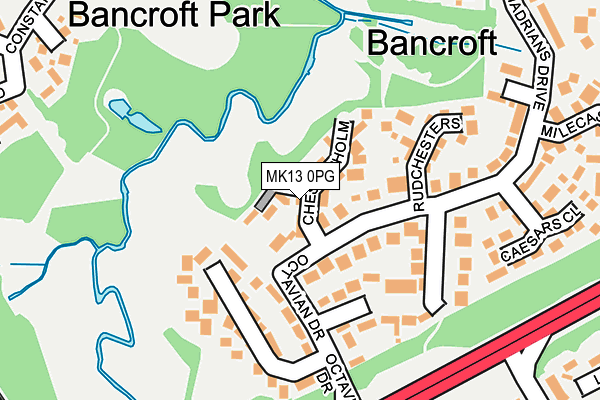 MK13 0PG map - OS OpenMap – Local (Ordnance Survey)