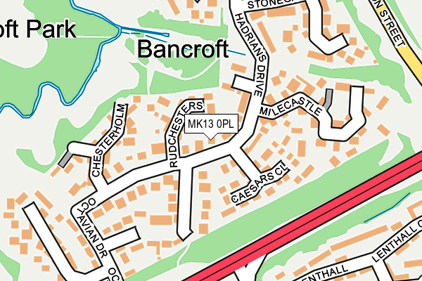 MK13 0PL map - OS OpenMap – Local (Ordnance Survey)