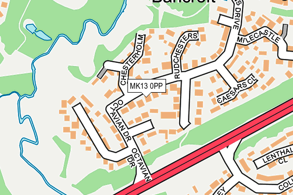 MK13 0PP map - OS OpenMap – Local (Ordnance Survey)