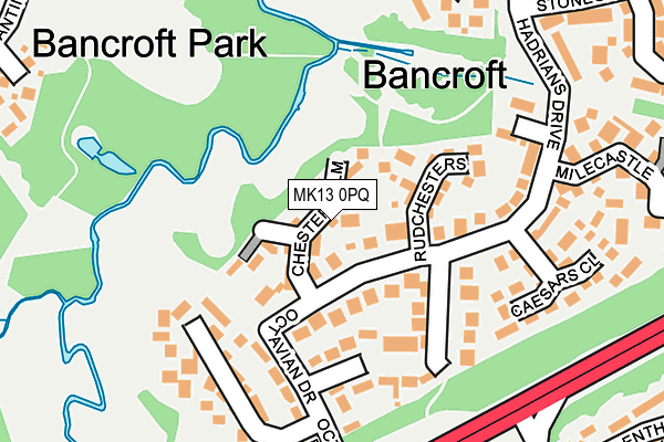 MK13 0PQ map - OS OpenMap – Local (Ordnance Survey)