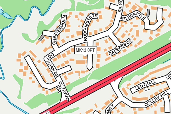 MK13 0PT map - OS OpenMap – Local (Ordnance Survey)