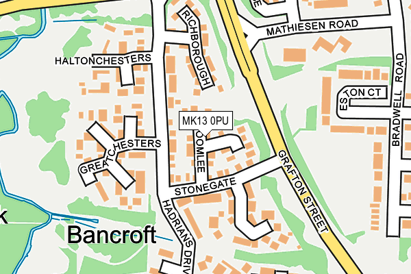 MK13 0PU map - OS OpenMap – Local (Ordnance Survey)