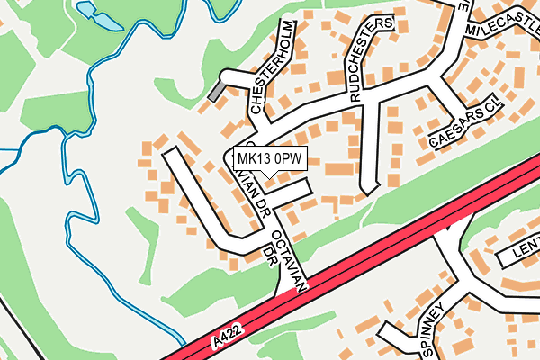 MK13 0PW map - OS OpenMap – Local (Ordnance Survey)