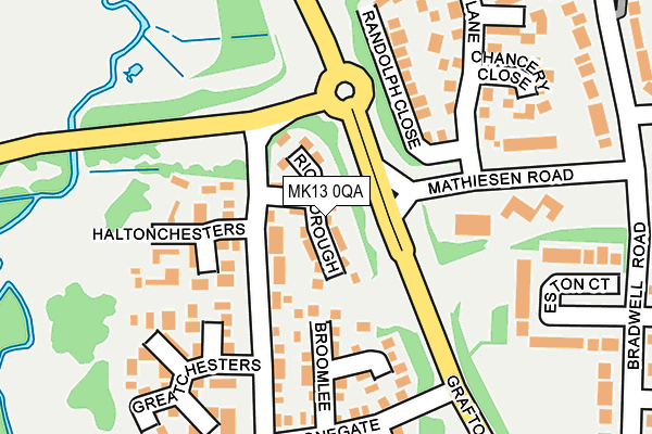 MK13 0QA map - OS OpenMap – Local (Ordnance Survey)