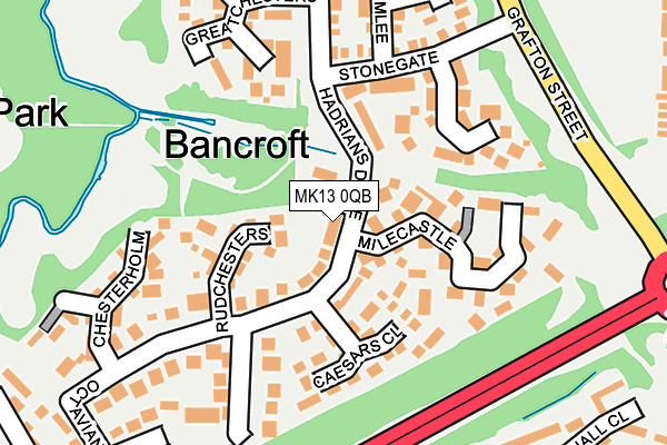 MK13 0QB map - OS OpenMap – Local (Ordnance Survey)