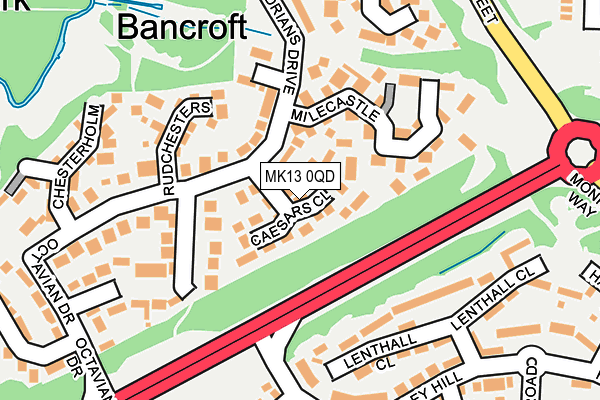 MK13 0QD map - OS OpenMap – Local (Ordnance Survey)