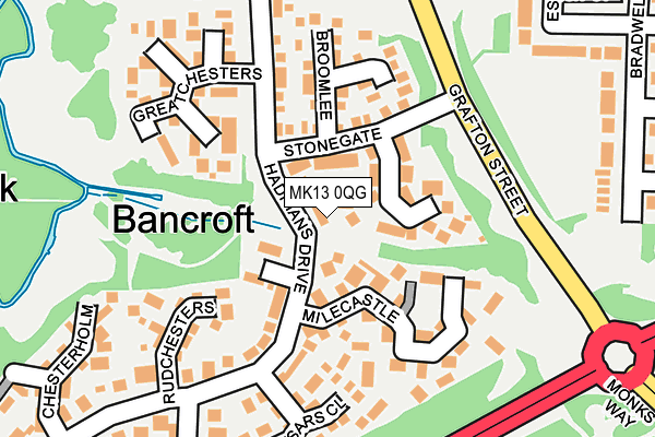 MK13 0QG map - OS OpenMap – Local (Ordnance Survey)