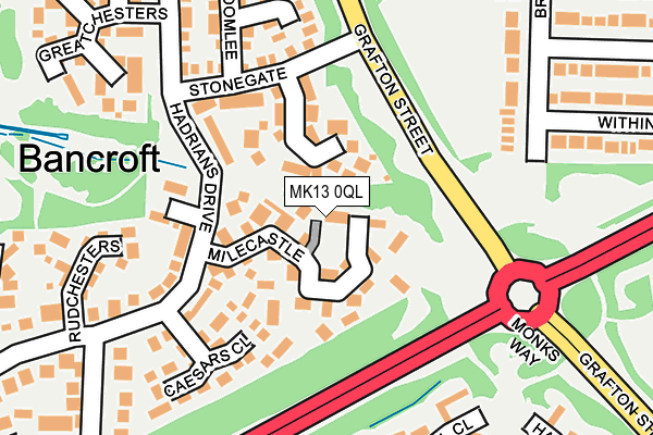 MK13 0QL map - OS OpenMap – Local (Ordnance Survey)