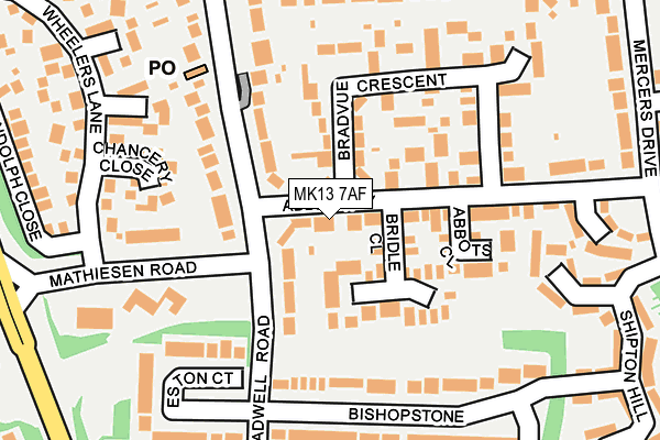 MK13 7AF map - OS OpenMap – Local (Ordnance Survey)