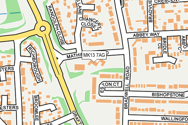 MK13 7AG map - OS OpenMap – Local (Ordnance Survey)