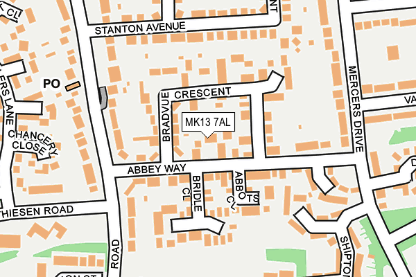 MK13 7AL map - OS OpenMap – Local (Ordnance Survey)