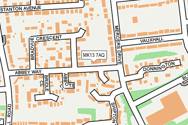MK13 7AQ map - OS OpenMap – Local (Ordnance Survey)