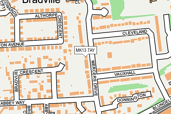 MK13 7AY map - OS OpenMap – Local (Ordnance Survey)