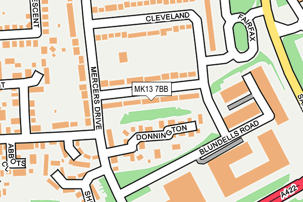 MK13 7BB map - OS OpenMap – Local (Ordnance Survey)