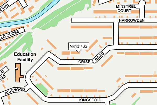 MK13 7BS map - OS OpenMap – Local (Ordnance Survey)