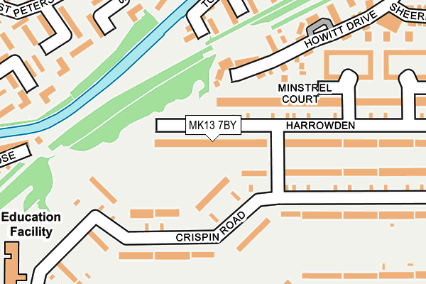 MK13 7BY map - OS OpenMap – Local (Ordnance Survey)