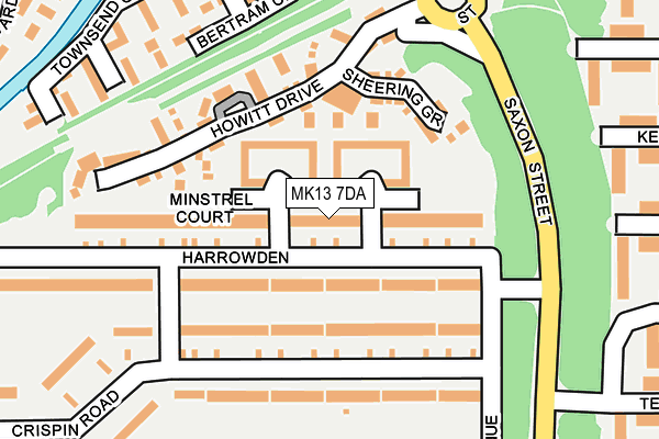 MK13 7DA map - OS OpenMap – Local (Ordnance Survey)