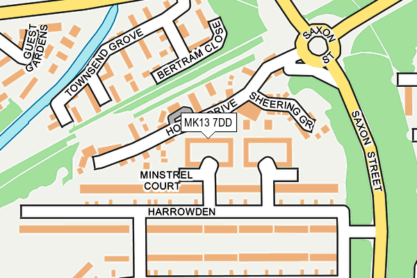 MK13 7DD map - OS OpenMap – Local (Ordnance Survey)