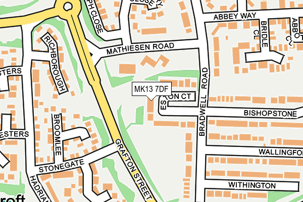 MK13 7DF map - OS OpenMap – Local (Ordnance Survey)