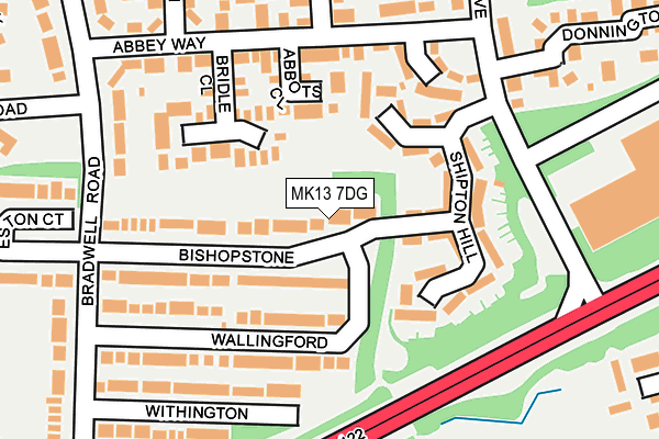 MK13 7DG map - OS OpenMap – Local (Ordnance Survey)