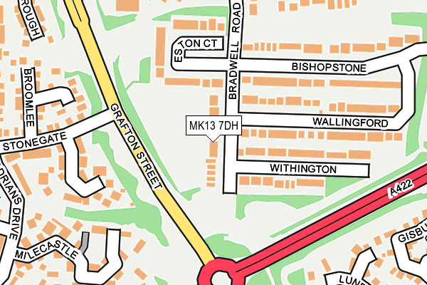 MK13 7DH map - OS OpenMap – Local (Ordnance Survey)