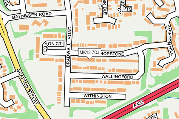 MK13 7DJ map - OS OpenMap – Local (Ordnance Survey)