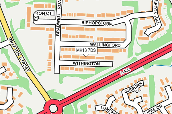 MK13 7DS map - OS OpenMap – Local (Ordnance Survey)