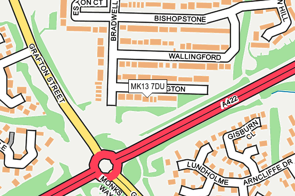 MK13 7DU map - OS OpenMap – Local (Ordnance Survey)