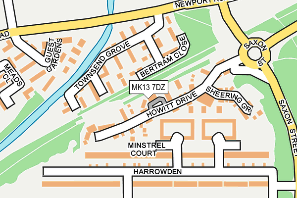 MK13 7DZ map - OS OpenMap – Local (Ordnance Survey)