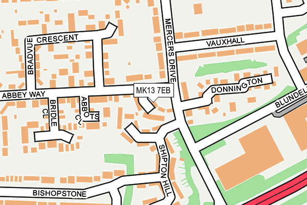 MK13 7EB map - OS OpenMap – Local (Ordnance Survey)