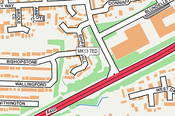 MK13 7ED map - OS OpenMap – Local (Ordnance Survey)