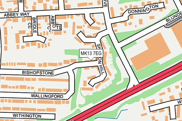 MK13 7EG map - OS OpenMap – Local (Ordnance Survey)