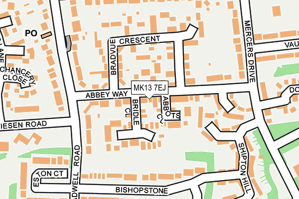 MK13 7EJ map - OS OpenMap – Local (Ordnance Survey)