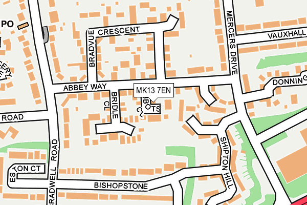 MK13 7EN map - OS OpenMap – Local (Ordnance Survey)