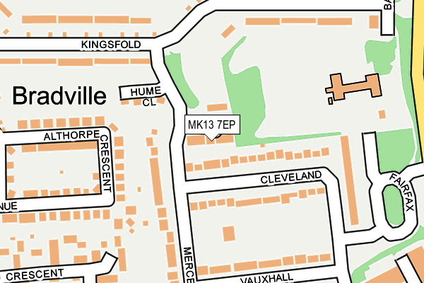 MK13 7EP map - OS OpenMap – Local (Ordnance Survey)