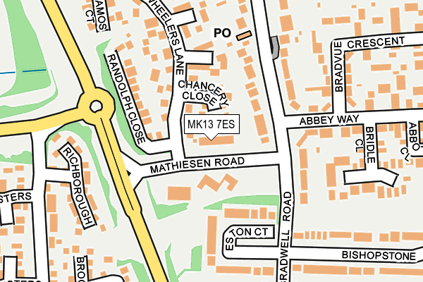 MK13 7ES map - OS OpenMap – Local (Ordnance Survey)