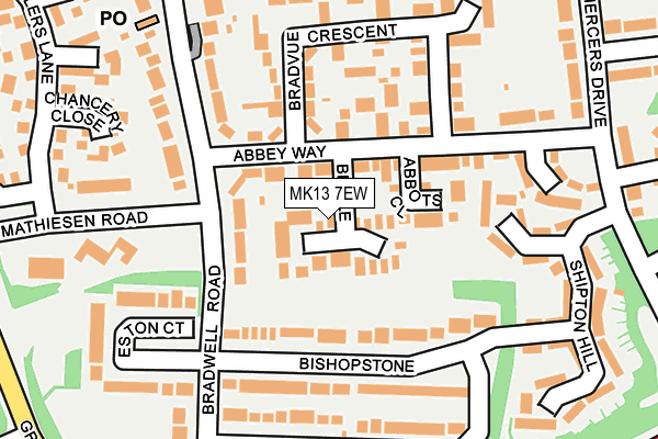 MK13 7EW map - OS OpenMap – Local (Ordnance Survey)