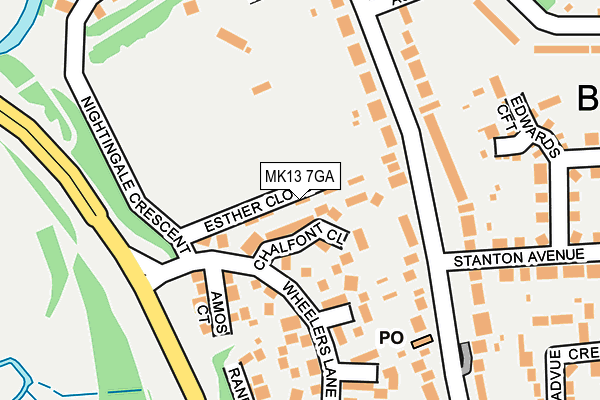 MK13 7GA map - OS OpenMap – Local (Ordnance Survey)