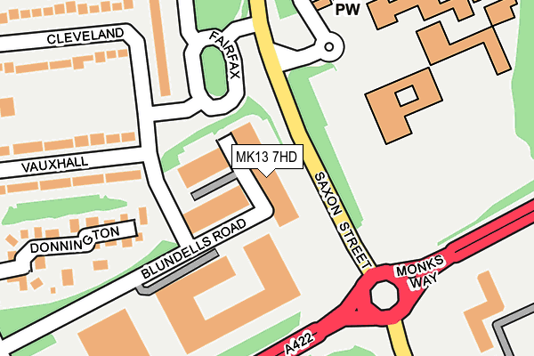 MK13 7HD map - OS OpenMap – Local (Ordnance Survey)